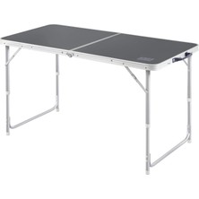 Happy Trend Portatif Kamp Masası, 3 Yükseklik Ayarlı, Katlanır Piknik Masası, Kolay Taşınabilir Alüminyum Masa - 120X60 - Antrasit