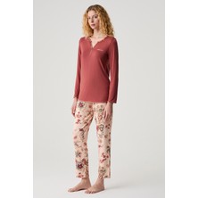 Catherine's Otantik Çiçek Desenli Pijama Takımı