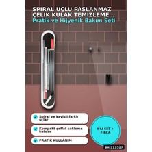 Spiral Uçlu 6'lı Paslanmaz Çelik Kulak Temizleme Seti - Taşınabilir Bakım Aleti BX-313527