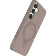 Aslanoğlu Store Samsung Galaxy S25 Regal Magsafe Standlı Kapak - Çöl Titanyum