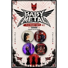 Mashspot Babymetal 4'lü Rozet Seti #2 58MM | Metal Müzik Temalı Pin Rozet