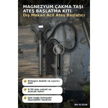 Mercora Tech Sos Düdüklü 4X11 cm Magnezyum Çakmaktaşı Ateş Başlatma Kiti - Kampçılık BX-313526
