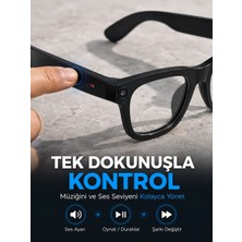 Timion Siyah Aı Destekli Akıllı Gözlük Dahili Kameralı Çoklu Dil Çeviri Bluetooth Müzik ve A