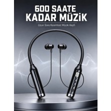 M Merc Giyim Dijital Göstergeli Boyun Tipi Bluetooth Kulaklık Mikrofonlu Çağrı ve Müzik Kontro
