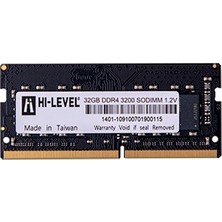 hılevel 32GB Ddr4 3200MHZ Sodımm 1.2V HLV-SOPC25600D4/32G Hı-Level
