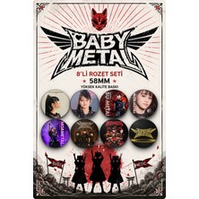 Mashspot Babymetal 8'li Rozet Seti Su-Metal Moa-Metal Babymetal Logo Metal Rock Çanta Ceket Rozeti