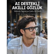 Timion Siyah 3 Lensli Akıllı Kamera Gözlüğü 8 Mp Fotoğraf Video Çekim Aı Görüntü Tanıma