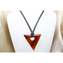Ilgın Doğal Taş Takı Akik Taşı Doğal Taş Deri Ipli Kolye | Modern Kolye