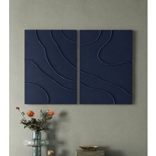 Linetta Studio Soyut 2 Parça Dokulu El Yapımı Dekoratif Kanvas Pinterest Tablo
