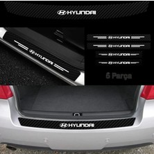 PINAXAR Hyundai Trajet Için Uyumlu Aksesuar Oto Bağaj ve Kapı Eşiği Sticker Set Karbon