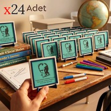 Miawiki Öğretmen Mesajlı ve Atatürk Temalı Yıl Sonu Hediyesi 24'lü Set Sınıfa Özel Dekoratif Aksesuar 10X10