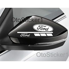 PINAXAR Ford Için Uyumlu Aksesuar Oto Ayna Sticker Sağ-Sol 2 Adet Beyaz 16*5 cm