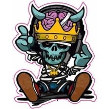 PINAXAR Kurukafa Motor Özel ve Oto Sticker Kabartmalı 7x9 cm A+Kalite