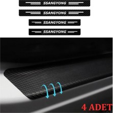 PINAXAR Ssangyong Musso Için Uyumlu Aksesuar Oto Kapı Eşiği Sticker Karbon 4 Adet