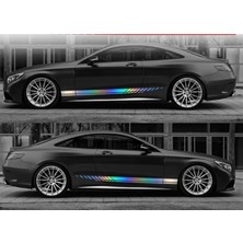 PINAXAR Mercedes Benz Cla Yan Kapı Gökkuşağı Şerit Sticker A+Kalite