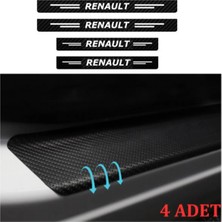 PINAXAR Renault Fluence Için Uyumlu Aksesuar Oto Kapı Eşiği Sticker Karbon 4 Adet