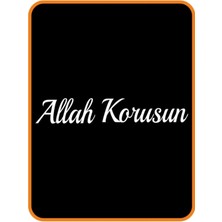 PINAXAR Allah Korusun Oto Sticker 40X8 cm Beyaz Prime Kalite Yapıştırma