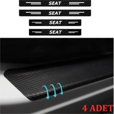 PINAXAR Seat Ateca Için Uyumlu Aksesuar Oto Kapı Eşiği Sticker Karbon 4 Adet