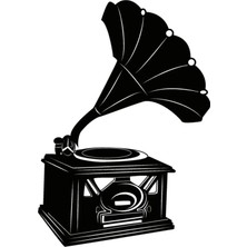 PINAXAR Nostaljik Gramofon Sticker A+Kalite 20 x 28 cm Dayanıklı