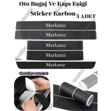 PINAXAR Volkswagen Scirocco Premium Seri Aksesuar Oto Bagaj ve Kapı Eşiği Sticker Seti Karbon 5li