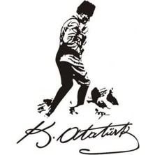 PINAXAR Mustafa Kemal Atatürk Duvar Dekor Sticker 40 x 48 cm