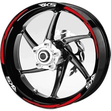 PINAXAR Rks Motor Lastik Şeriti Kırmızı Şerit Beyaz Rks Sticker