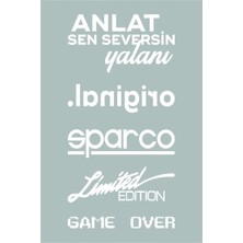 PINAXAR Araba Arka Cam Sticker Seti Oto Sticker Araba Sticker Model 5 Beyaz Renk 15X30 cm