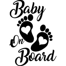 PINAXAR Baby On Board Ayaklar Oto Yerli Üretim A+Kalite Siyah 25 x 35 cm Dayanıklı