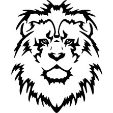 PINAXAR Aslan Kafası 2 Duvar Dekor Sticker A+Kalite 40 x 48 cm Dayanıklı