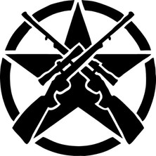 PINAXAR Sniperlar ve Yıldız Duvar Dekor Sticker 40 x 40 cm