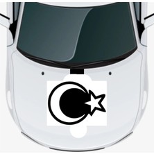 PINAXAR Ay Yıldız Oto Kaput Sticker A+Kalite 40 x 40 cm Dayanıklı