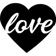 PINAXAR Kalp Içinde Love Duvar Dekor Sticker 40 x 36 cm