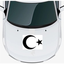PINAXAR Ay Yıldız Oto Kaput Sticker A+Kalite 60 x 44 cm Dayanıklı