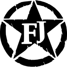 PINAXAR Fj Army Star Sticker A+Kalite 10 x 10 cm Dayanıklı