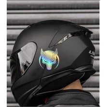 PINAXAR Tüm Kask Modelleri Uyumlu Ayyıldız Börü Kurt Sticker Hologram Modeli