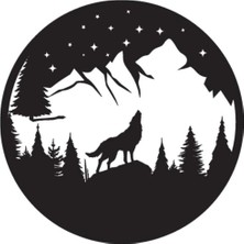 PINAXAR Kurt ve Doğa Duvar Dekor Sticker (Tip 1) 40 x 40 cm