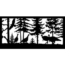 PINAXAR Kartal Hindiler ve Orman Temalı Duvar Dekor Sticker 40 x 20 cm