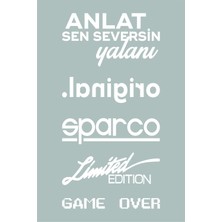 PINAXAR Araba Arka Cam Sticker Seti Oto Sticker Araba Sticker Model 5 Beyaz Renk 15X30 cm