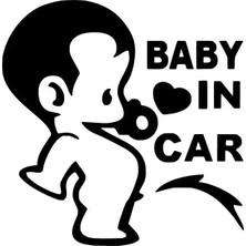 PINAXAR Baby In Car Çişini Yapan Duvar Dekor Sticker A+Kalite 40 x 40 cm Dayanıklı