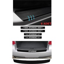 PINAXAR Hyundaı I20 Için Uyumlu Aksesuar Bagaj ve Oto Kapı Eşiği Sticker Piano Black Set