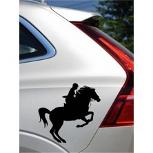 PINAXAR Ata Binen Adam Tasarımlı Çıkarılabilir Su Geçirmez Oto Özel Yeni Sticker 18*16 cm