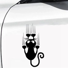 PINAXAR Komik Karikatür Kedi Tasarım Oto Yerli Üretim A+Kalite Siyah 12*24 cm Dayanıklı