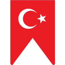 PINAXAR Türk Bayrağı 1 Duvar Dekor Sticker Kırmızı 30 x 60 cm