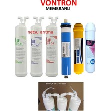 netsu arıtma -HF Serisi-Vontron Membranlı - 6 lı Su Arıtma Filtre Seti, Üstten Çift Çubuklu Kapalı Kasa Su Arıtma Filtresi