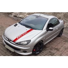 PINAXAR Peugeot 206 Sport Yazılı Ön Kaput Sticker A+Kalite