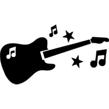 PINAXAR Nota ve Gitar Sticker A+Kalite 10 x 5 cm Dayanıklı