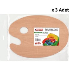 Bigpoint Ahşap Sanatsal Oval Palet 25X35CM x 3 Adet
