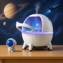 Margo Toys Uzay Kapsülü Tasarımlı Taşınabilir Şarj Edilebilir Ultrasonik Hava Nemlendirici ve LED Gece Lambası