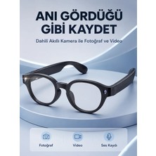 Vintessy Siyah Bluetooth Akıllı Gözlük Dahili Kameralı Fotoğraf Video Kayıt Aı Çeviri Dokunmatik Kont