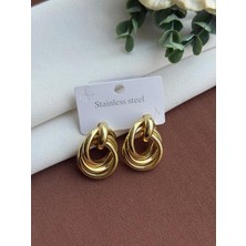 Yasel Takı & Çanta Çelik Gold Halka Kadın Küpe